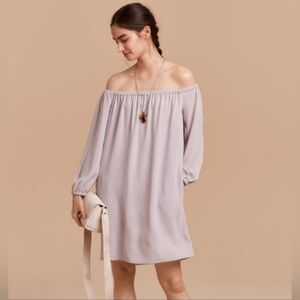 Aritzia Wilfred Elegant Off The Shoulder Dress – Lavender / Grey – XS